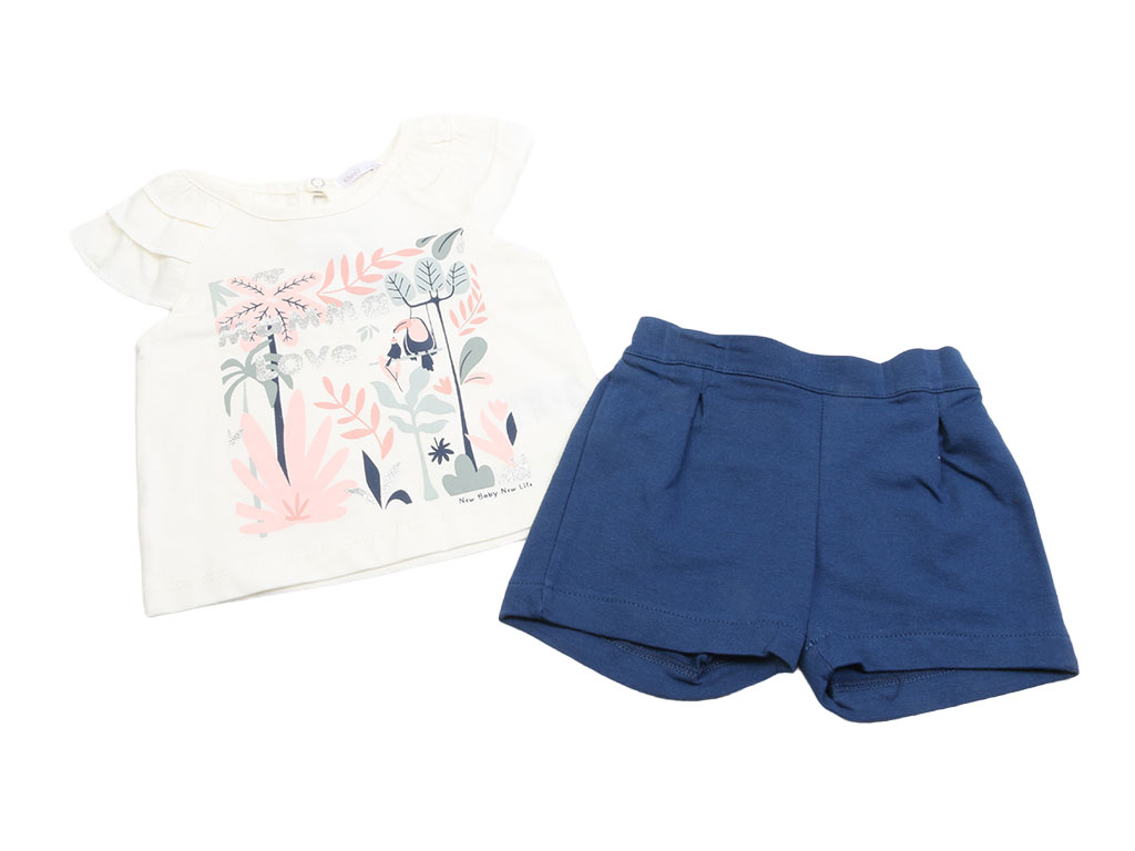 تاپ و شلوارک راحتی نوزادی دخترانه طرح حیوانات پاپو papo