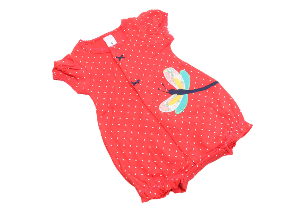 رامپر نوزادی دخترانه قرمز رنگ طرح پروانه کارترز carters