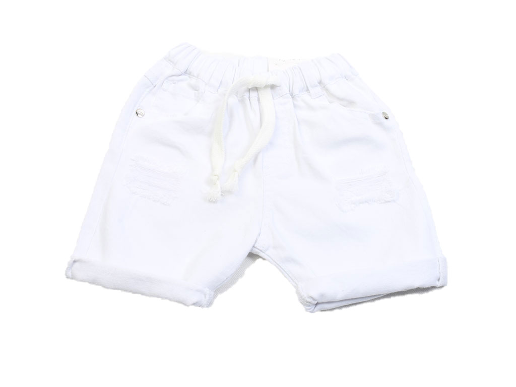 شلوارک جین نوزادی سفید رنگ زاپ دار زارا zara