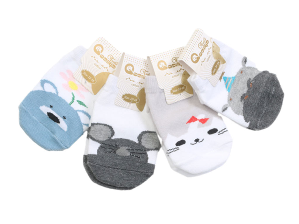 جوراب استپ دار نوزادی 18-24 ماه طرح حیوانات
