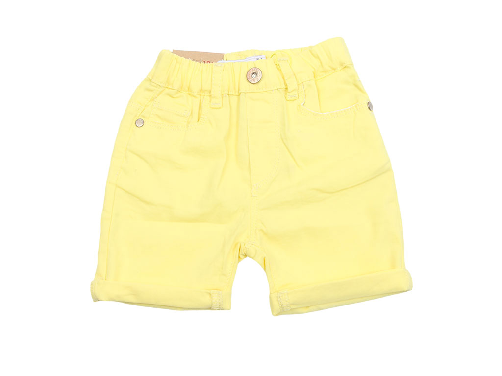 شلوارک کتان کاغذی نوزاد و کودک رنگ زرد زارا بیبی zara baby