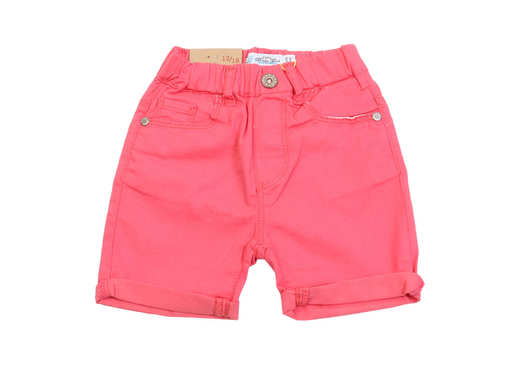 شلوارک کتان کاغذی دخترانه نوزاد و کودک رنگ سرخابی زارا بیبی zara baby