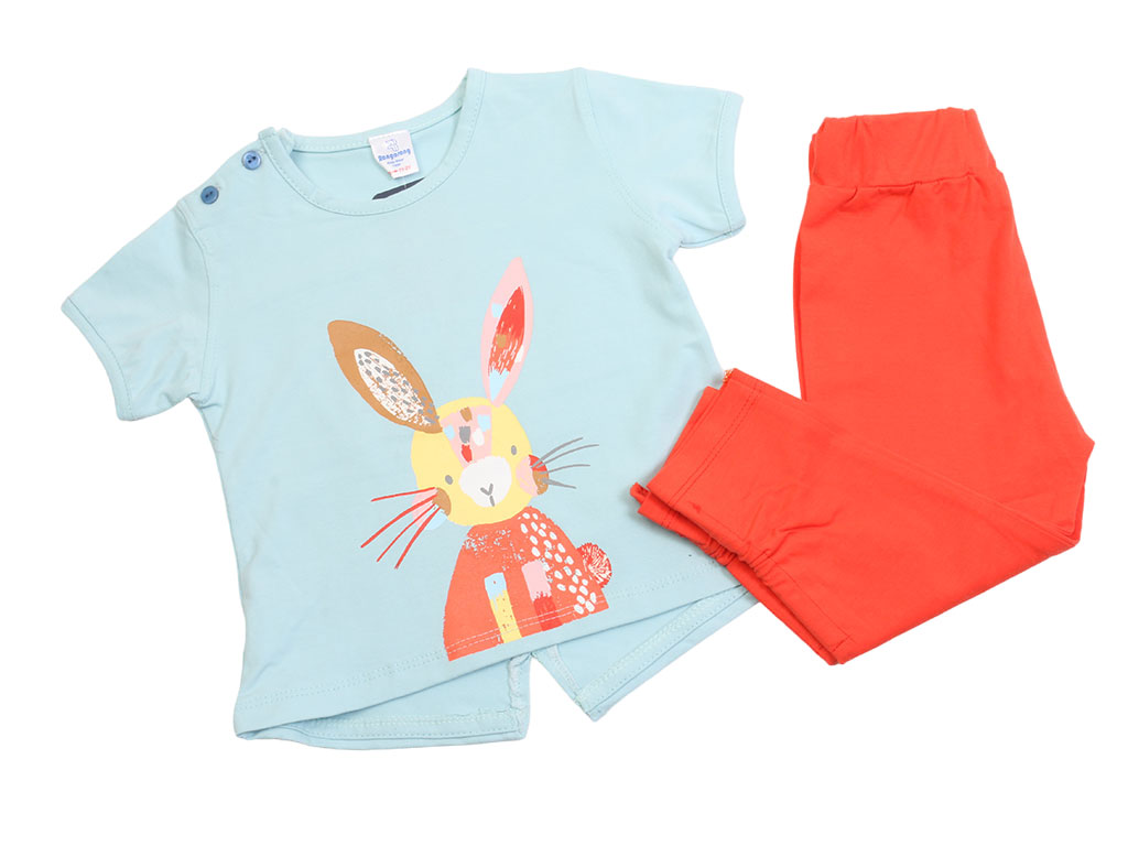 ست تیشرت و ساق شلواری دخترانه طرح خرگوش