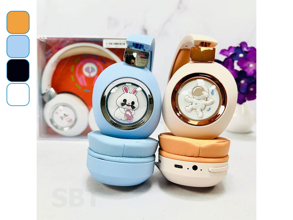 هدفون بی سیم، بلوتوثی و چراغ دار کودک طرح خرگوش و فضانورد