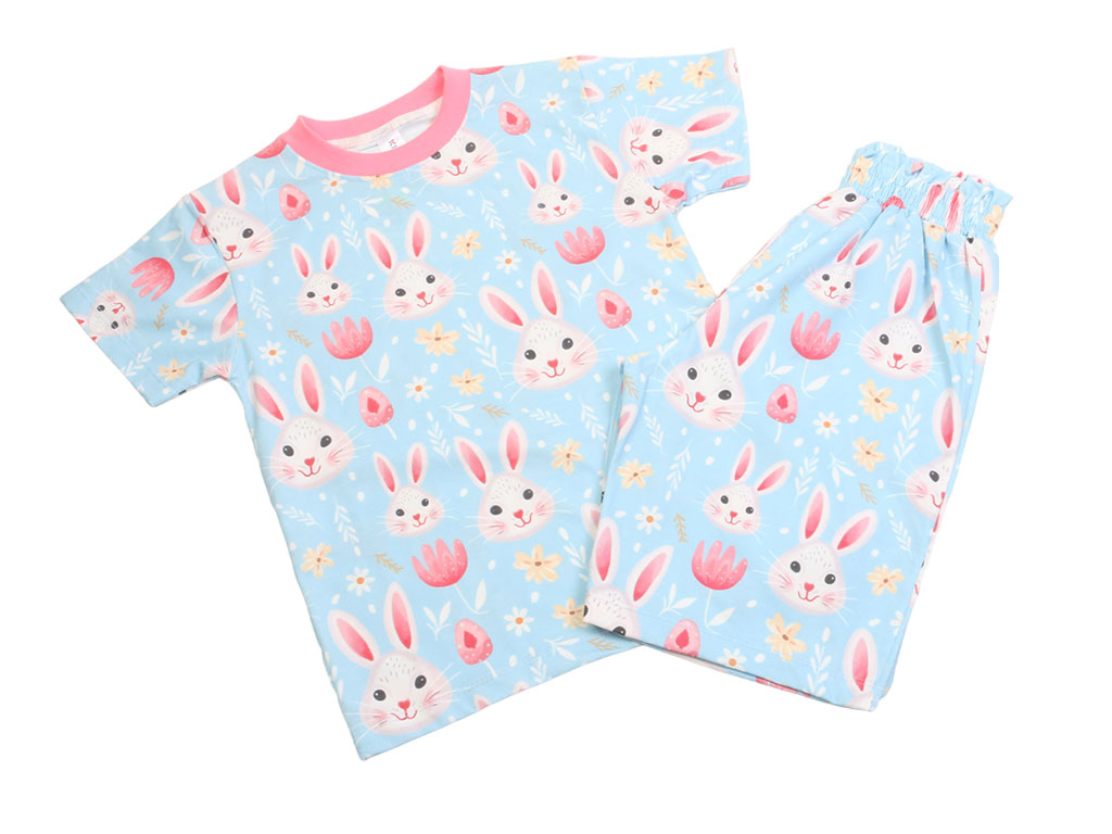 تیشرت و شلوارک راحتی دخترانه طرح خرگوش کیدومکس kido max