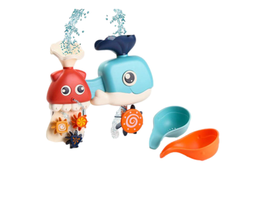 اسباب بازی داخل حمام طرح نهنگ و هشت پا مدل آب ریز گریچ Grechi