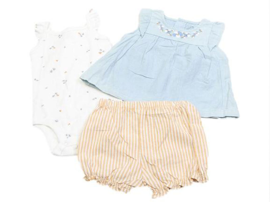 ست سه تکه سارافون، بادی و شلوارک نوزادی دخترانه کارترز carters