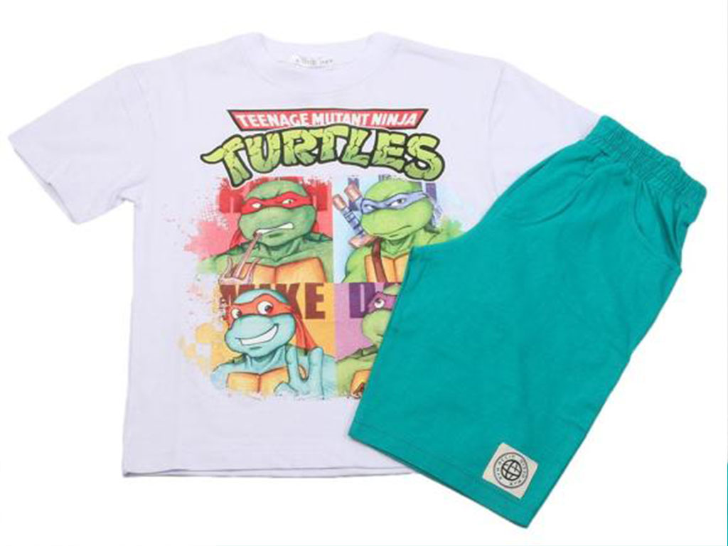 تیشرت و شلوارک راحتی پسرانه طرح لاک پشت های نینجا کیدومکس kido max