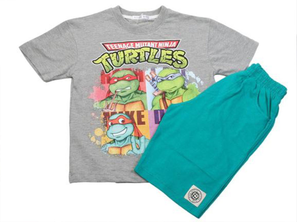 تیشرت و شلوارک راحتی پسرانه طرح لاک پشت های نینجا کیدومکس kido max