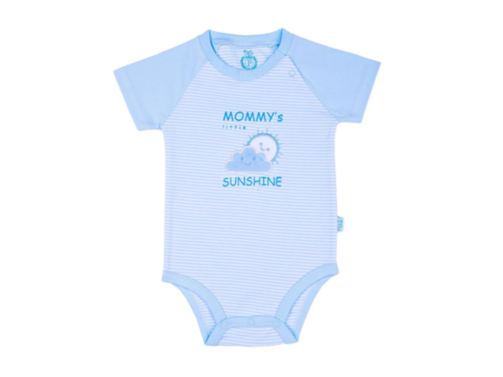 بادی آستین کوتاه نوزادی پسرانه آبی رنگ طرح cloudy پاریز Pariz