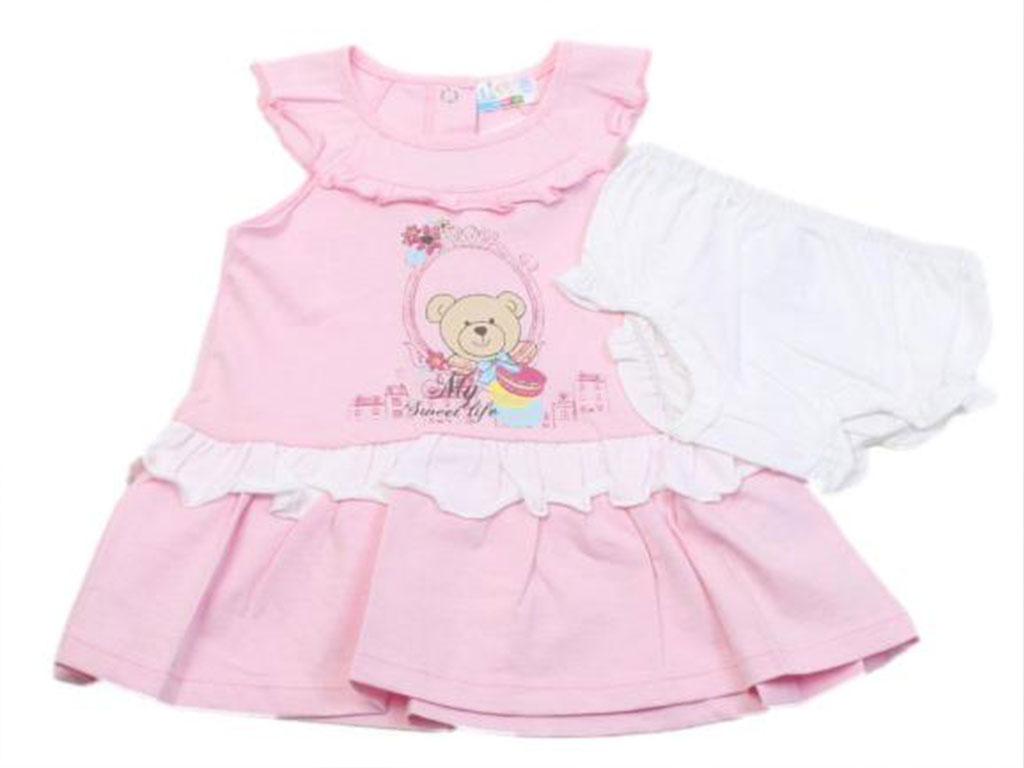 ست پیراهن و شورت نوزادی دخترانه طرح خرس وی کر we care