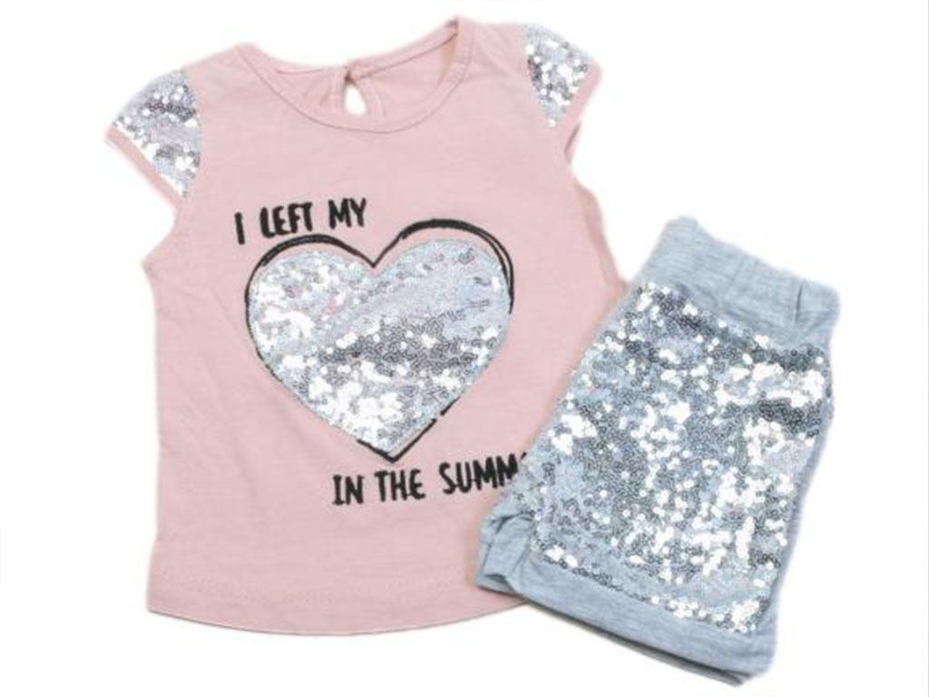 تیشرت و شلوارک نوزادی دخترانه طرح پولکی بتوس ب ب Betus bebe