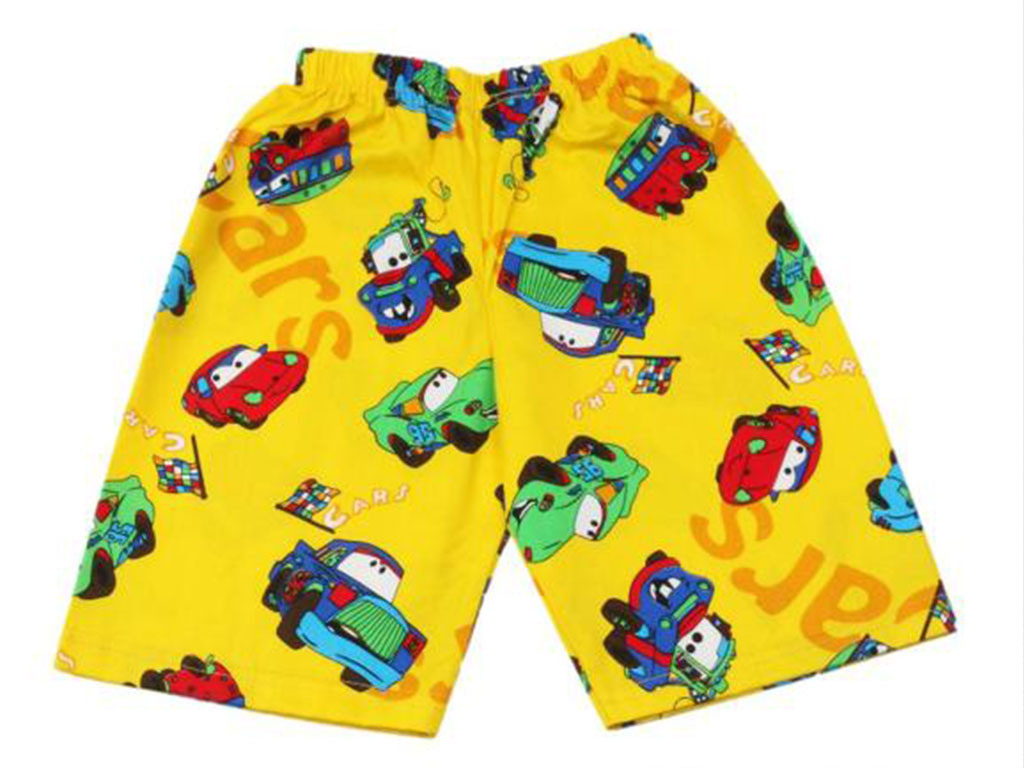 شلوارک کمرکش پسرانه زرد رنگ مک کوئین