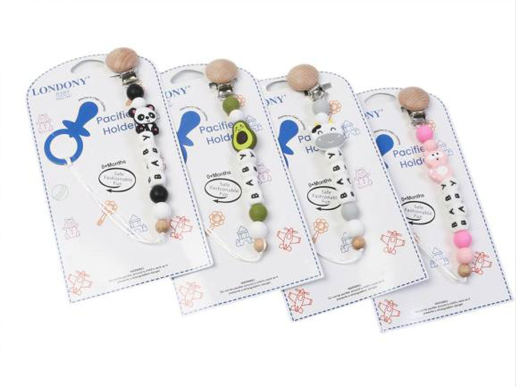 بند پستانک مهره ای سیلیکونی نوزادی طرح حیوانات