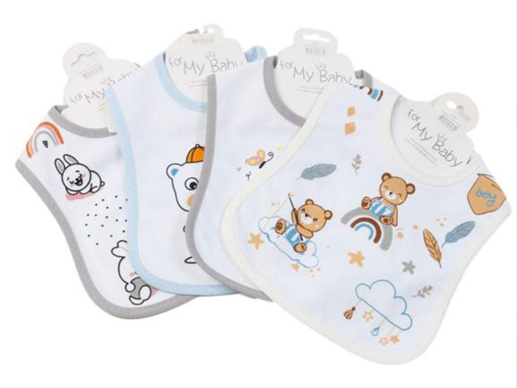 پیشبند طرح دار نوزادی با رویه نخی فور مای بیبی FOR MY BABY