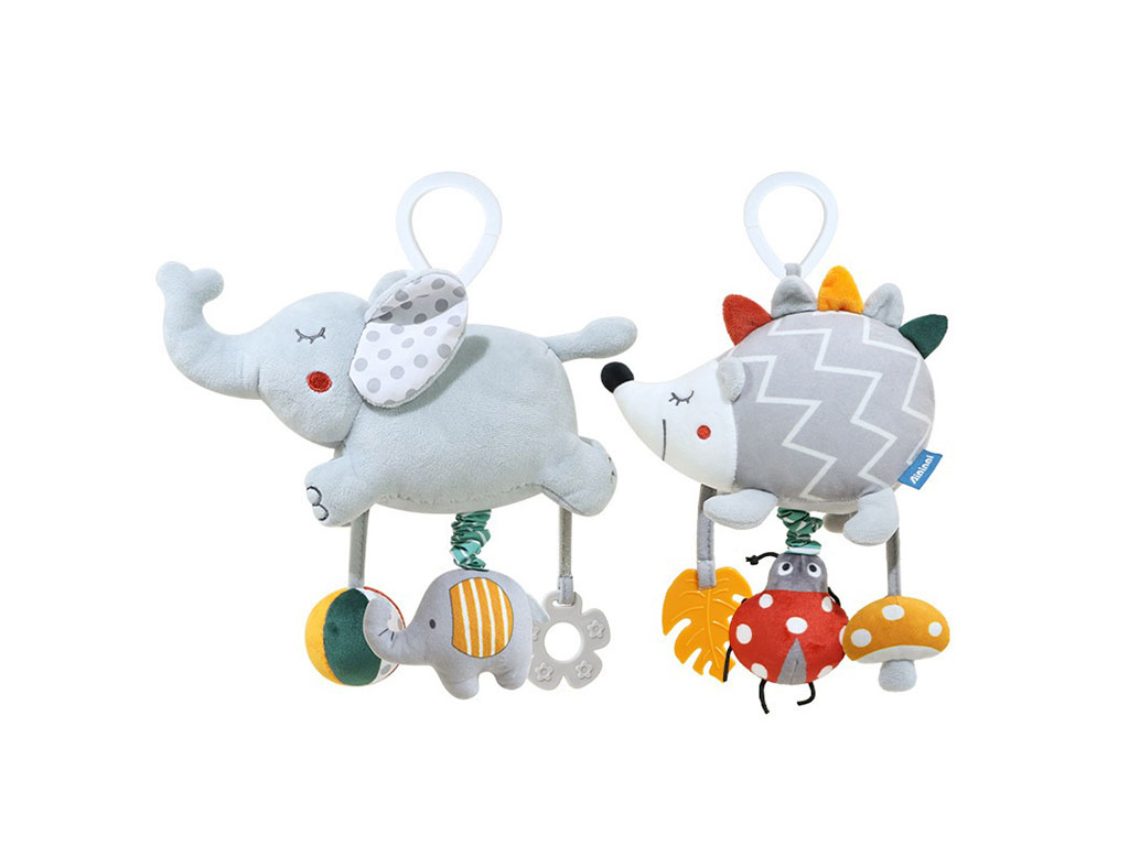 آویز تخت و کریر موزیکال نخ کش و جغجغه ای نوزادی دارای دندانگیر آی پینکی AIPINIQI