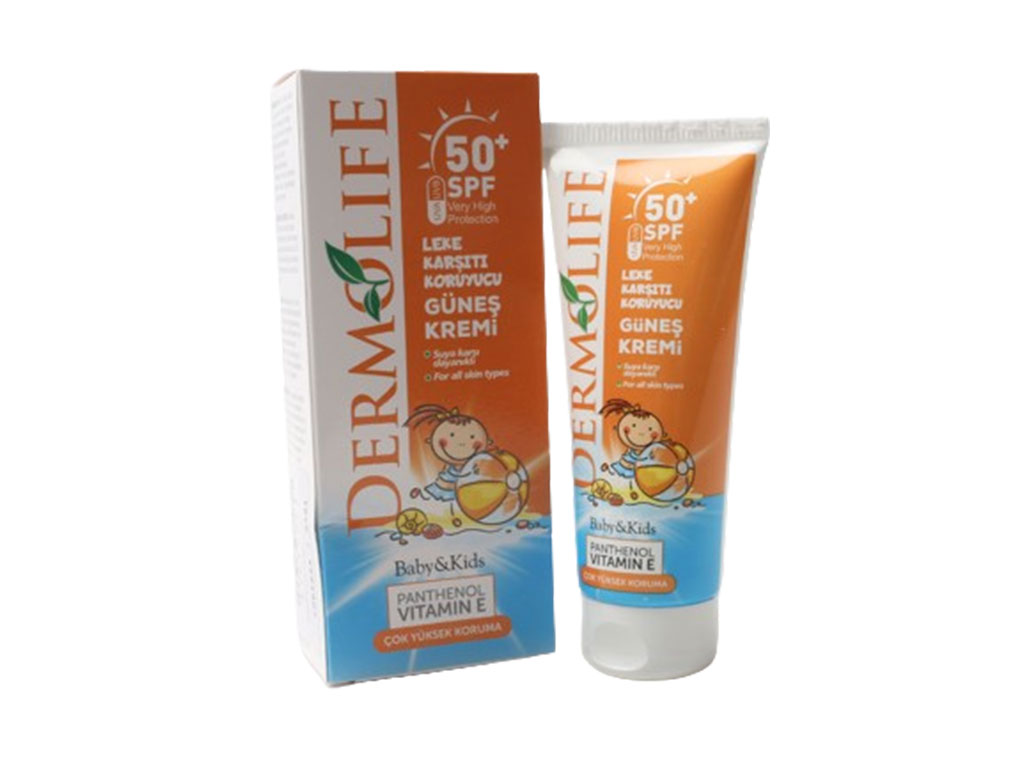 کرم ضد آفتاب و ضد لک نوزاد و کودک 100 میل SPF +50 درمولایف  DERMOLIFE