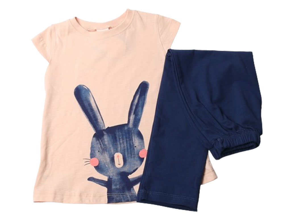 تیشرت و شلوار راحتی دخترانه طرح خرگوش بدون هدبند