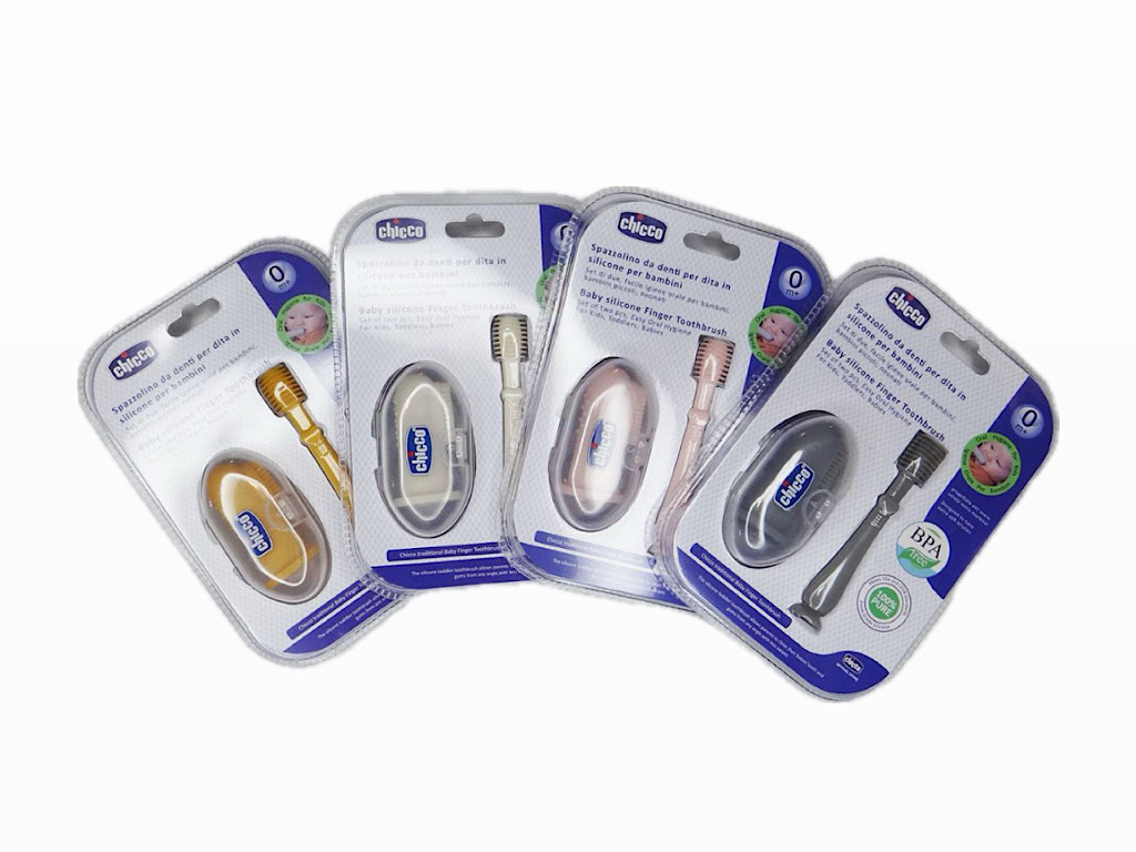 ست مسواک انگشتی قابدار با ماساژور لثه چیکو chicco