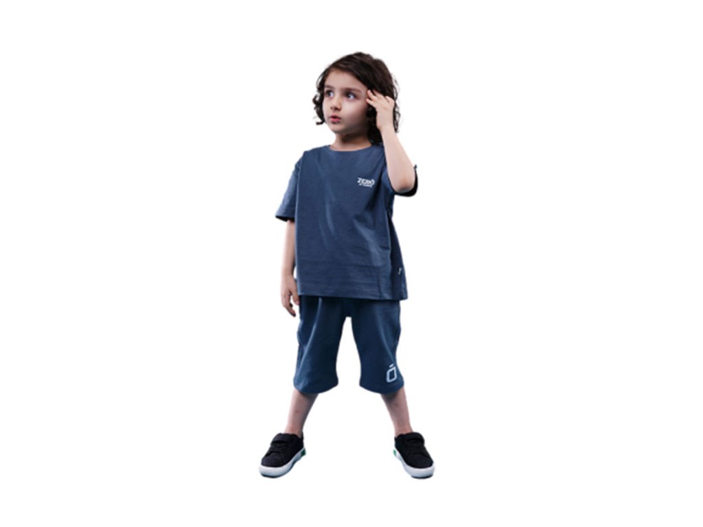 تیشرت و شلوارک راحتی تابستانی نقرآبی رنگ زیرو Zero