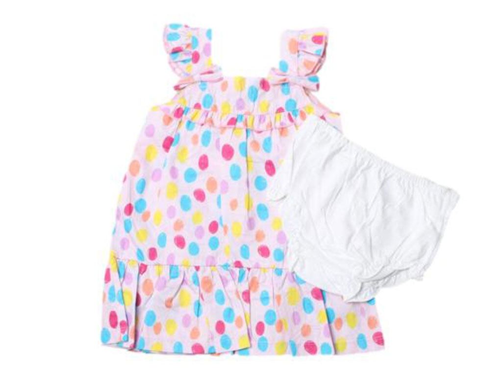 پیراهن خال دار و شورت دخترانه وی کر We care