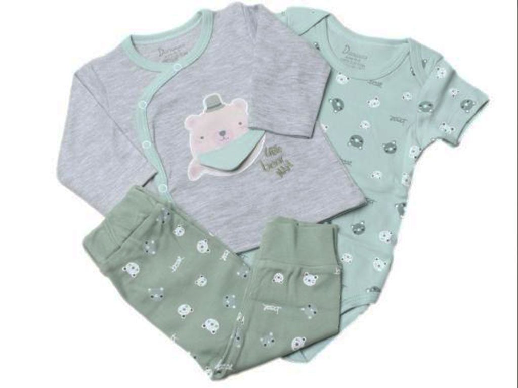 ست 3 تکه بیمارستانی نوزادی  با طرح خرس دانالو Danaloo