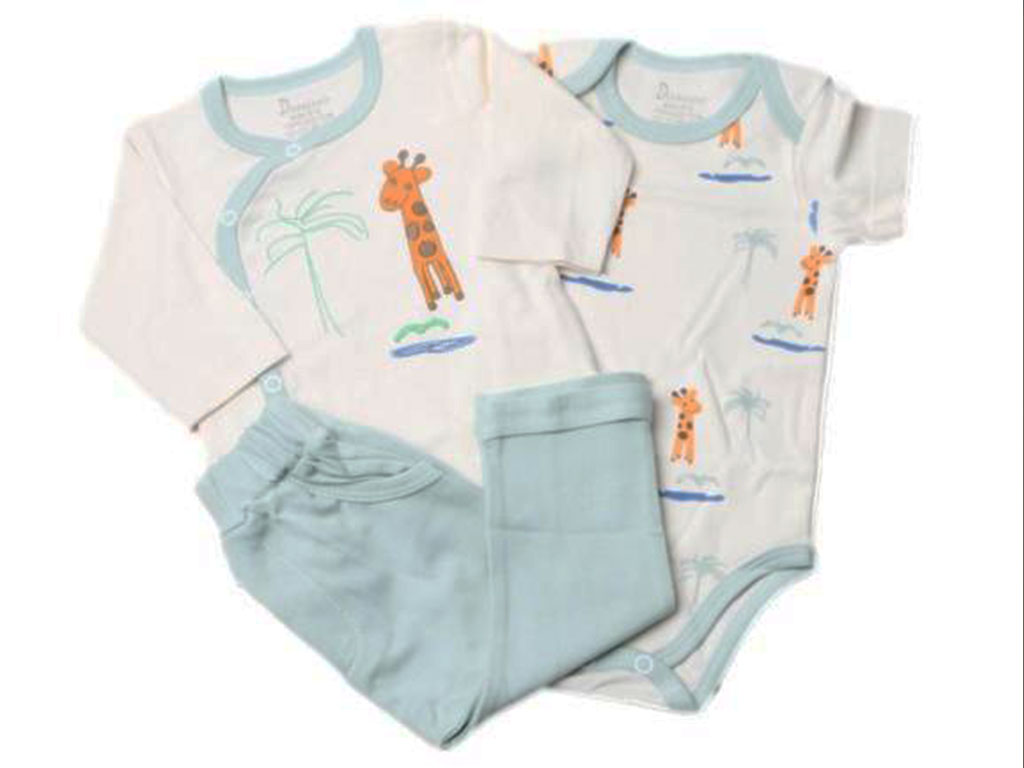 ست 3 تکه نوزادی پسرانه طرح زرافه و نخل دانالو Danaloo