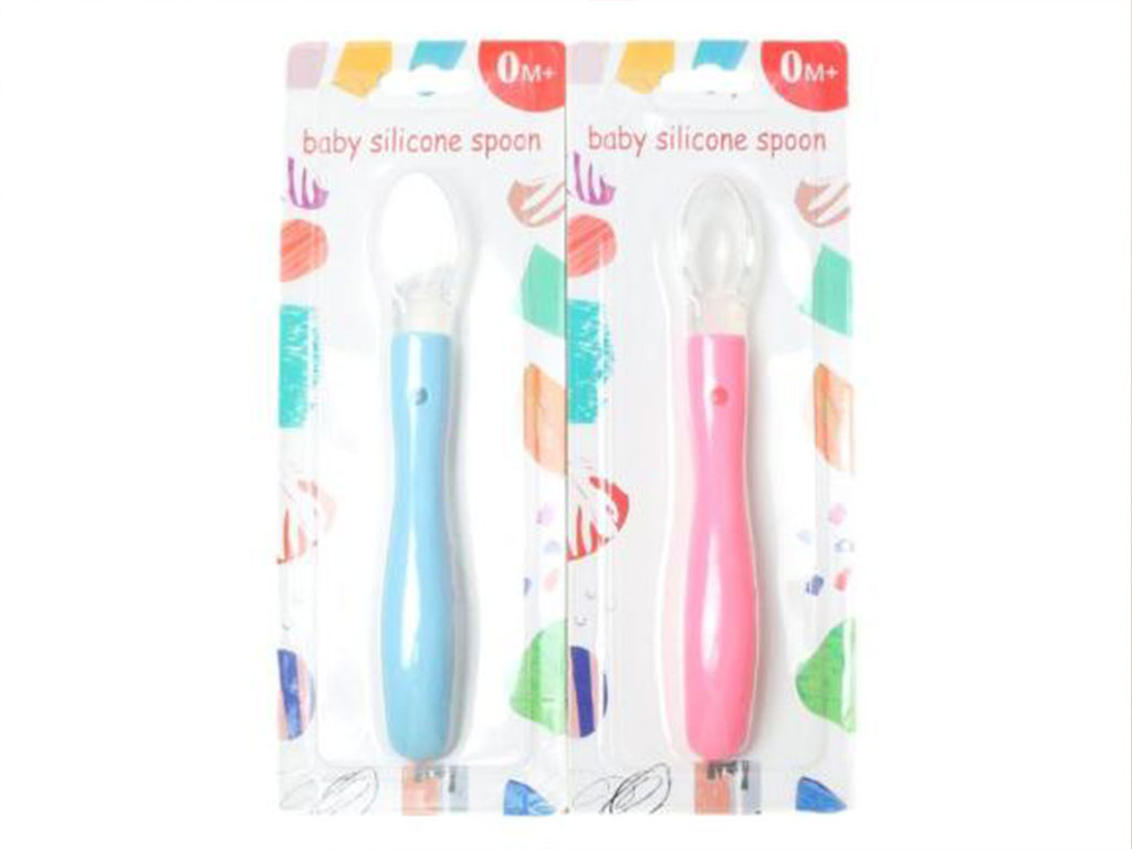 قاشق  سیلیکونی دسته رنگی