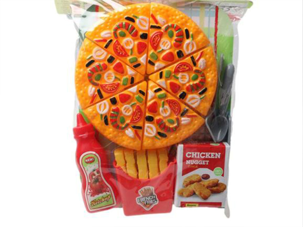 ست پیتزا برشی  با سیب زمینی سرخ کرده