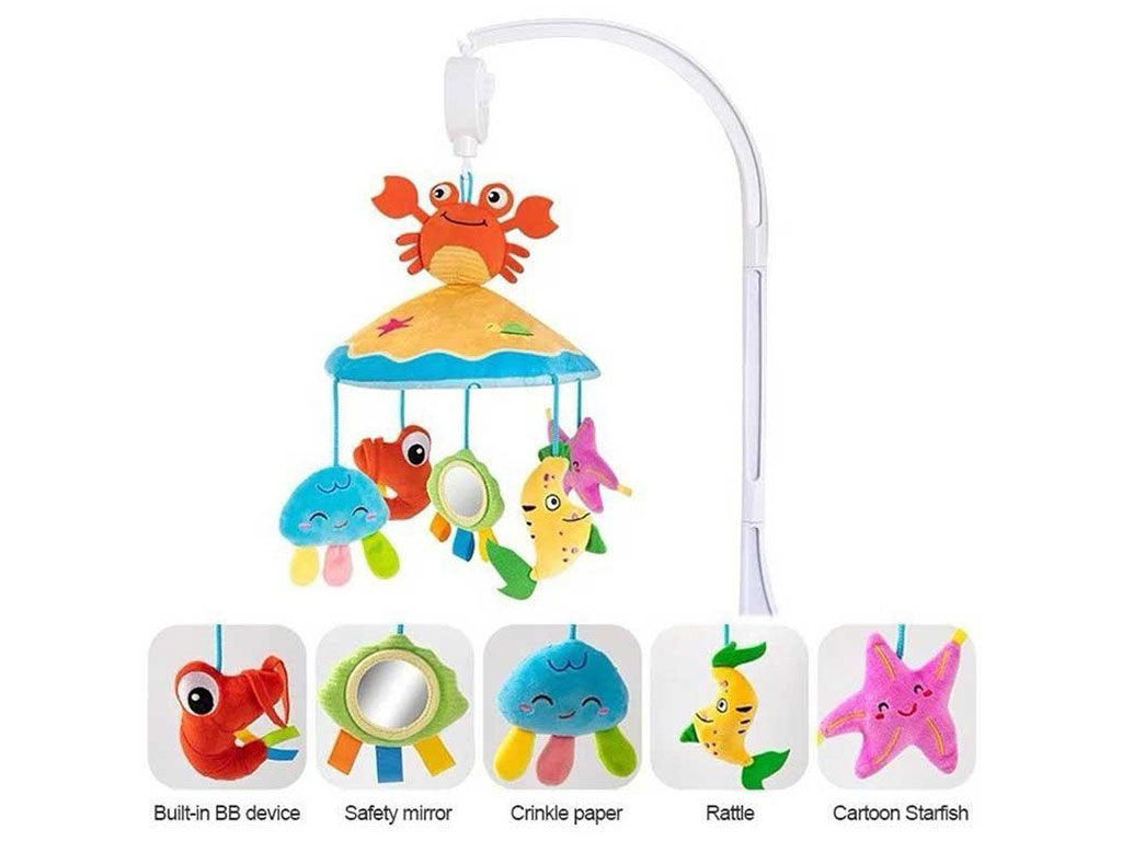 آویز موزیکال و چرخشی بالای تخت نوزاد هپی مانکی HAPPY MONKEY