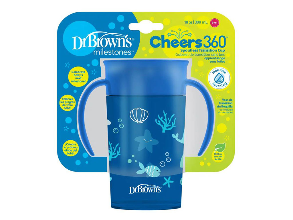 لیوان آموزشی 360 درجه بالای 9 ماه با حجم 300 میلی لیتر دکتر بروان Dr browns