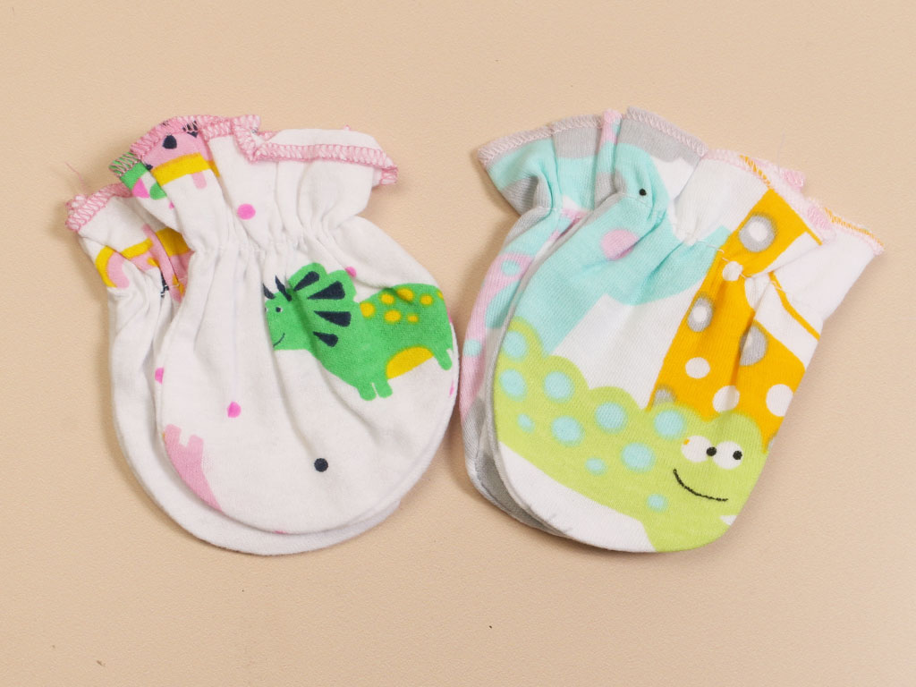 دستکش دو عددی نوزادی طرح دار مینی داملا MINI DAMLLA