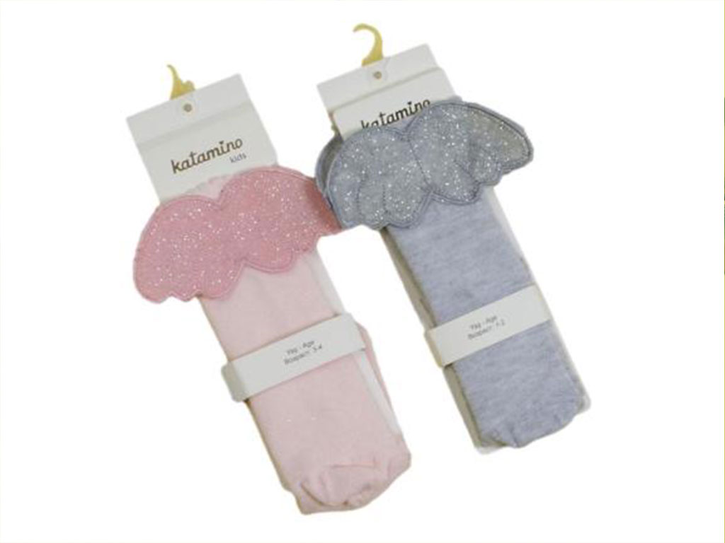 جوراب ساق بلند دخترانه بال دار کاتامینو katamino