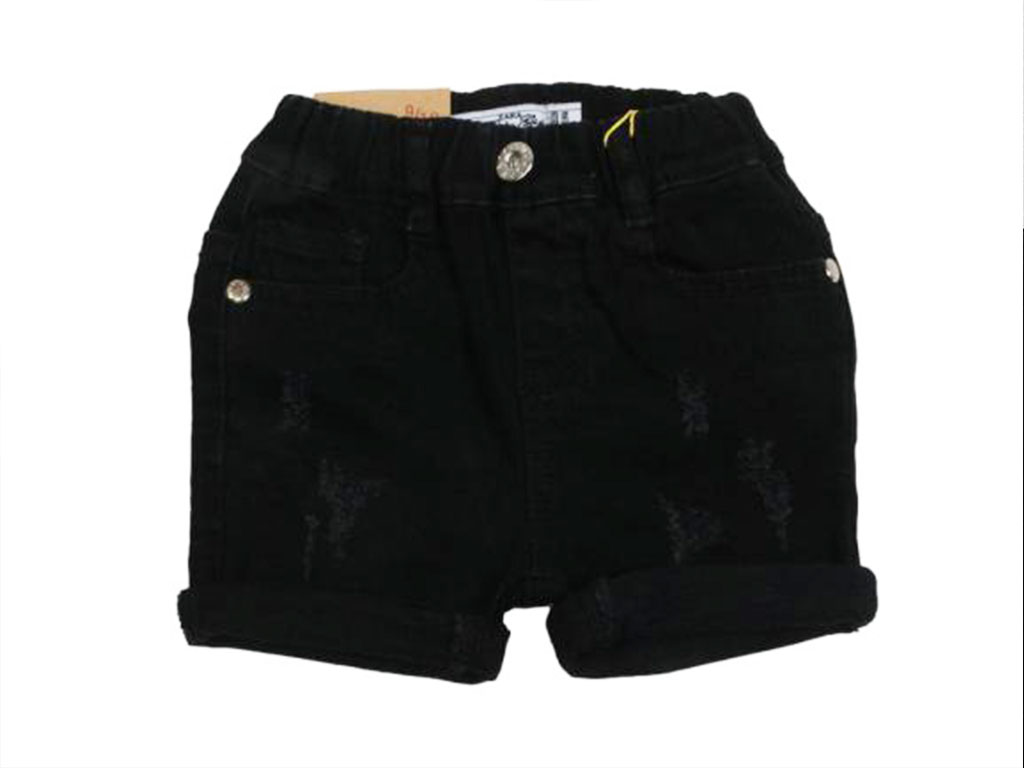 شلوارک کتان کمرکش مشکی رنگ نوزاد و کودک آرمانی بیبی Armani baby