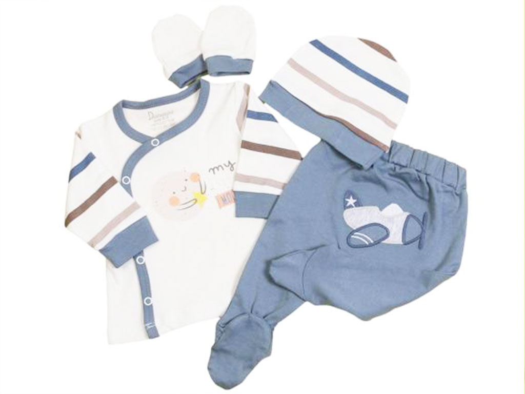 ست نوزادی پسرانه 4 تکه طرح ماه کوچک دانالو Danaloo