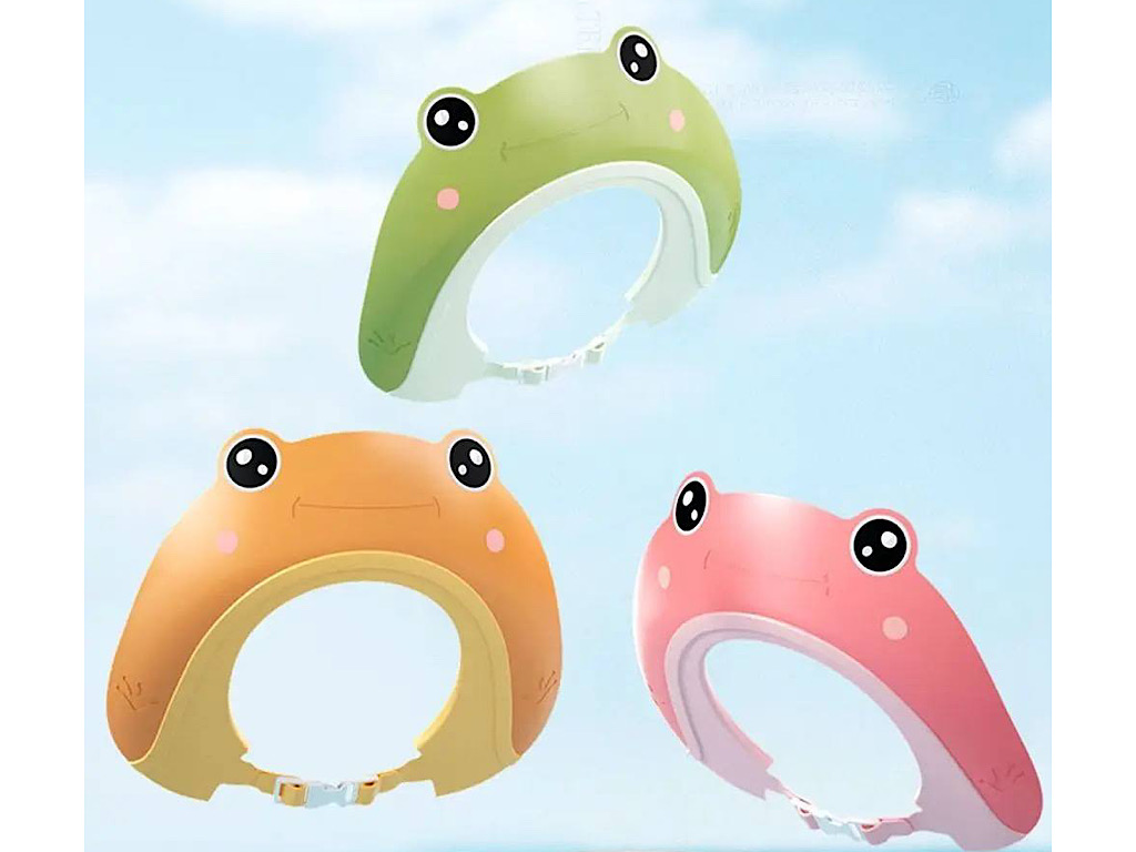 کلاه محافظ حمام نوزاد و کودک سیلیکونی طرح قورباغه