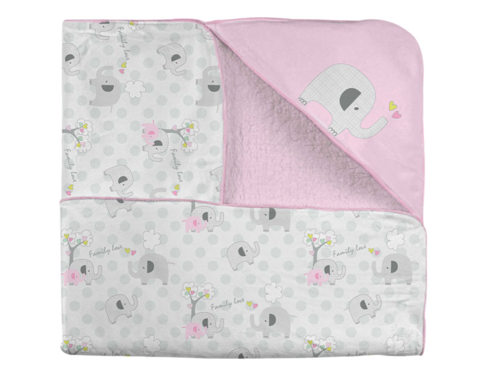 پتو دورپیچ کلاه دارFAMILY LOVE-GIRL رزبرن roseborn