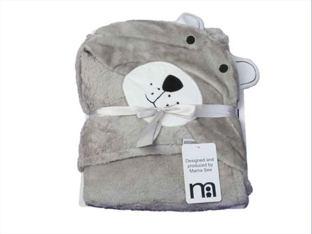پتو نوزادی چهار فصل کلاهدار طرح شیر ماما سی Mama See