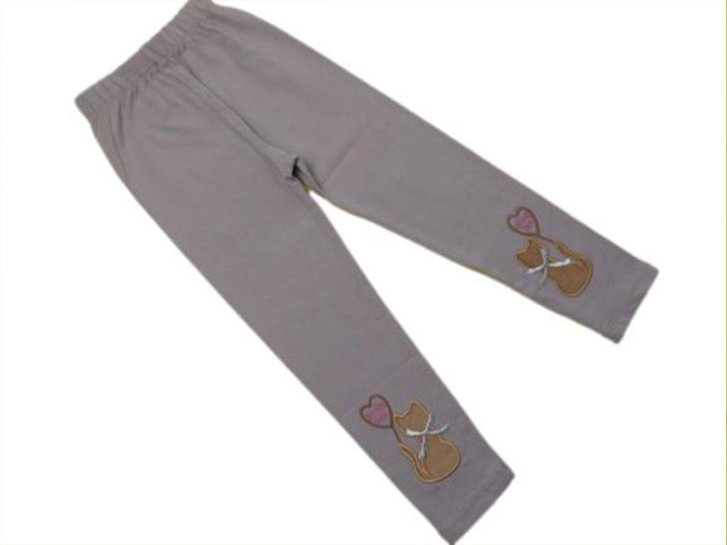 ساق شلواری دمپا طرح گربه رنگ طوسی کندو