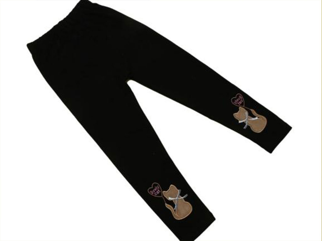 ساق شلواری دمپا طرح گربه رنگ مشکی کندو