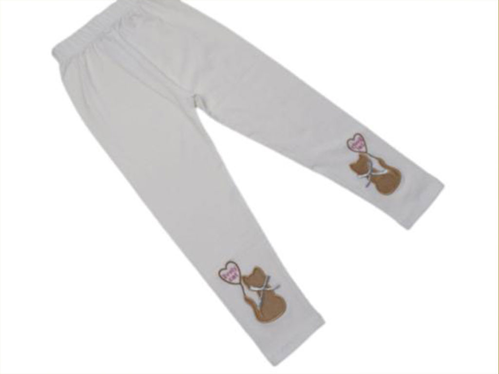 ساق شلواری دمپا طرح گربه رنگ سفید کندو