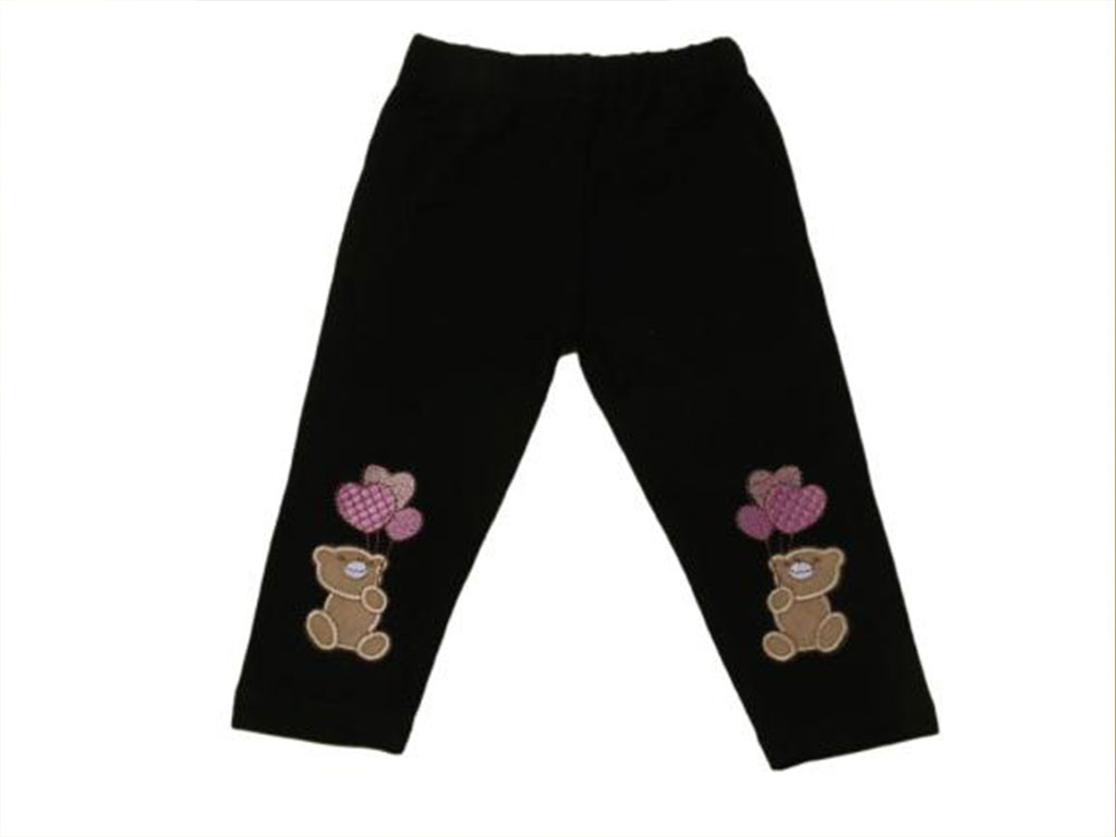 ساق شلواری دمپا طرح خرس و بادکنک رنگ مشکی کندو
