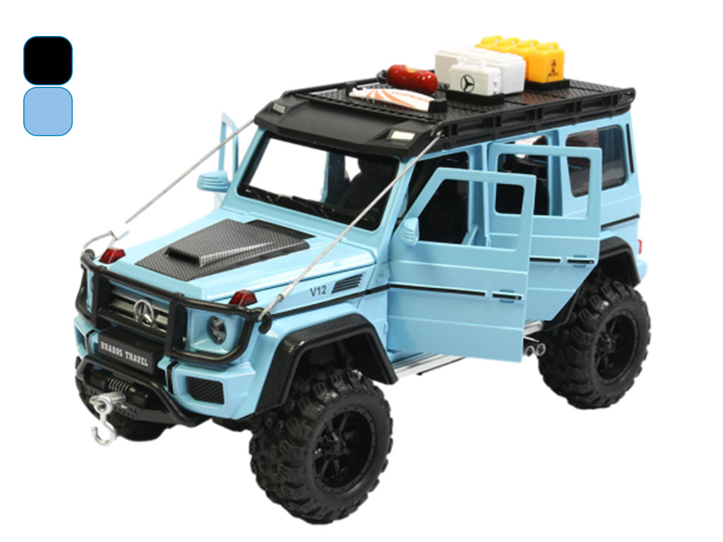 ماشین فلزی عقب کش، موزیکال و چراغدار اسباب بازی طرح بنز جی کلاس با 6 درب بازشو و قابلیت جدا شدن وسایل