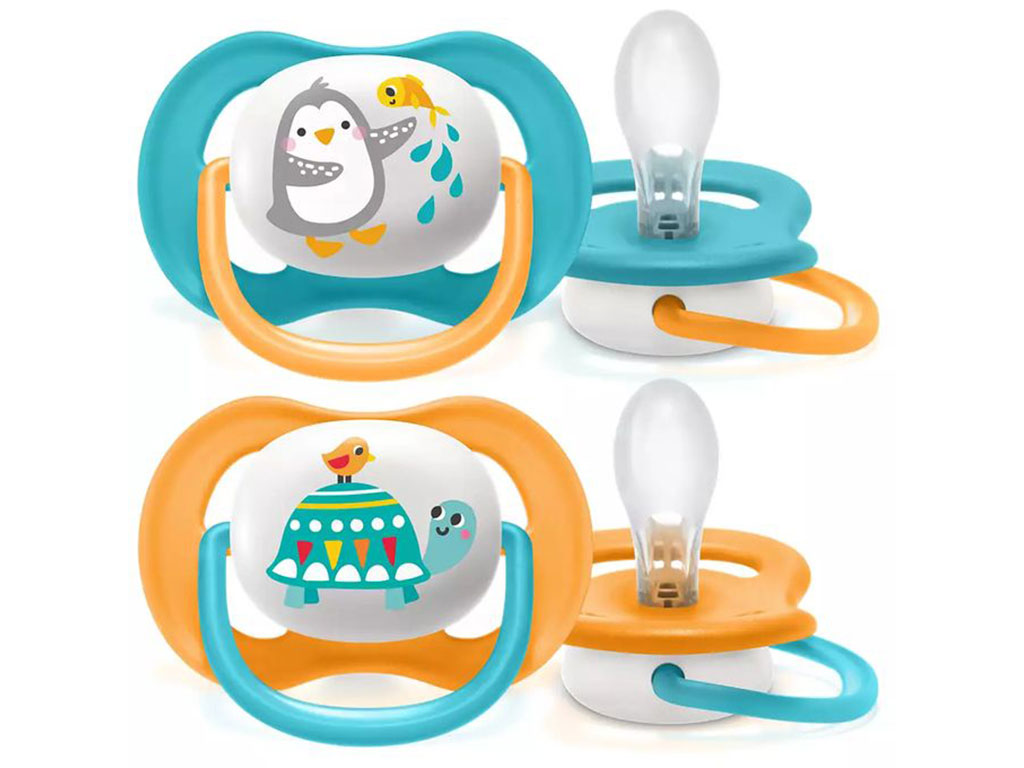 پستانک ارتودنسی دو عددی نوزادی 18-6 ماه مدل ultra air animals فیلیپس اونت philips avent