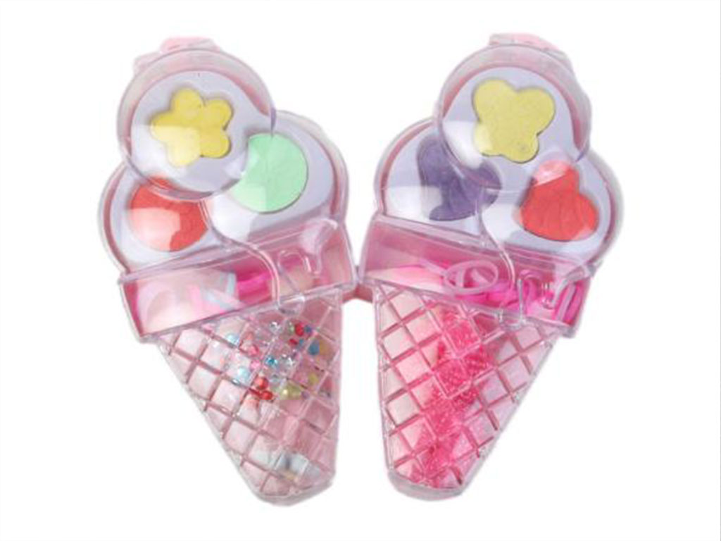 ست اکسسوری و لوازم آرایشی دخترانه مدل بستنی قیفی