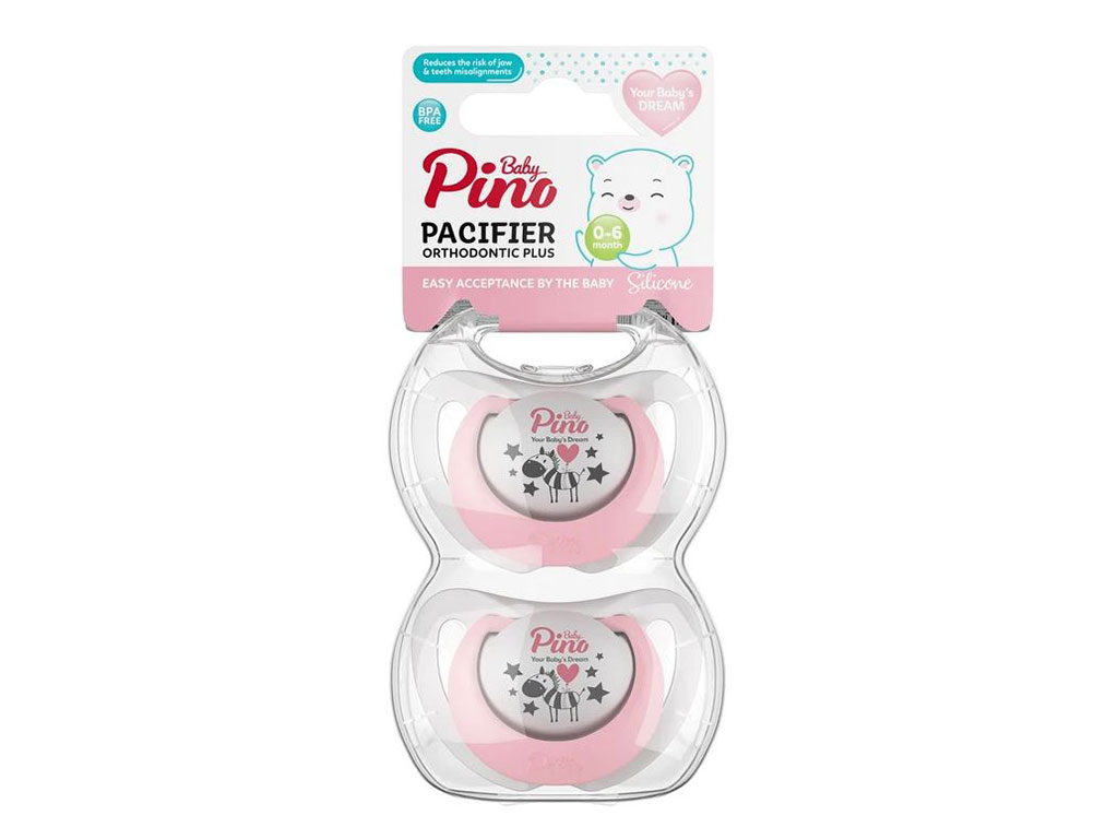 پستانک سیلیکونی ارتودنسی دو عددی سایز 6-0 ماه پینو بیبی Pino baby