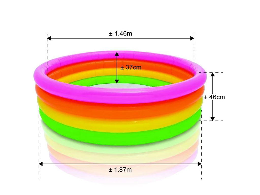 استخر بادی کودک سه رنگ اینتکس intex در اندازه 46*168 سانتی متر