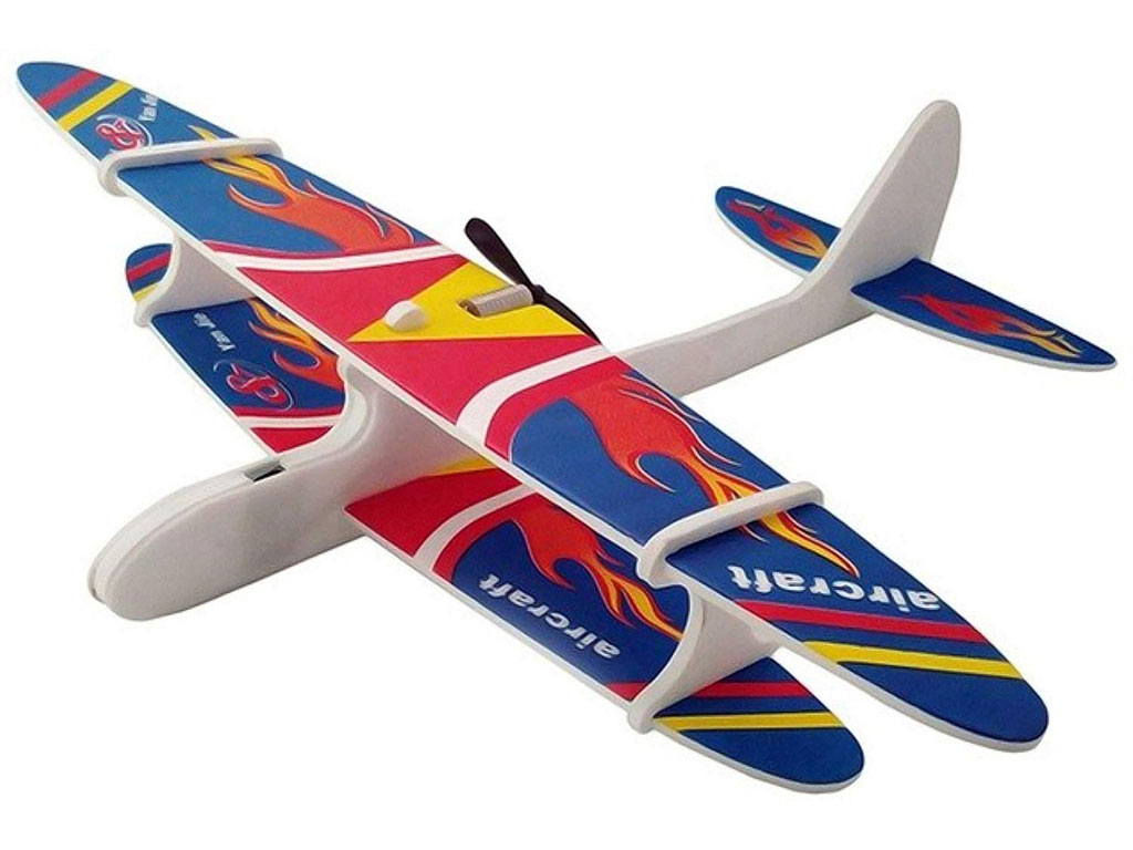 هواپیمای فومی چراغ دار و پرتابی 2 بال موتور دار اسباب بازی