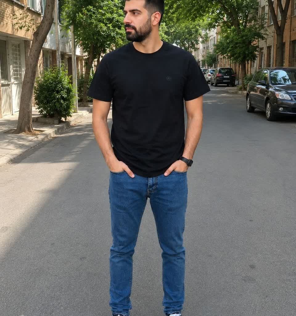 حراج عالی تیشرت مردانه جذاب با قیمتی باورنکردنی رنگ مشکی باارسال رایگان