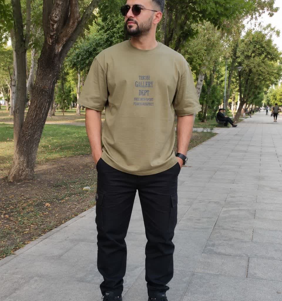 فروش بی نظیر تیشرت مردانه با کیفیت فوق العاده رنگ یشمی با ارسال رایگان